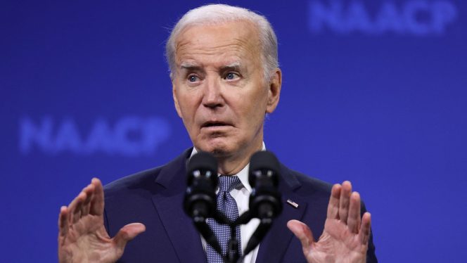 
					Presiden Amerika Serikat (AS), Joe Biden, mengumumkan mundur dalam pencalonan sebagai calon presiden di Pilpres AS 2024. Foto: SKY NEWS