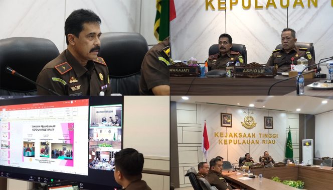 
					Kegiatan ekspos permohonan Penghentian Penuntutan berdasarkan Keadilan Restoratif Justice (RJ) dari Kejaksaan Negeri (Kejari) Batam melalui Kejati Kepri atas perkara Tindak Pidana Orang dan Harta Benda (Oharda) dengan Tersangka EDY SALIM Bin MIN KIUN dalam perkara Tindak Pidana Penggelapan melanggar Pasal 378 KUHP, Selasa (02/07/2024).