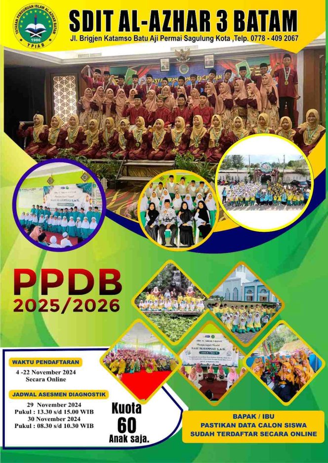 
					Banner SDIT Al-Azhar 3 Batam Buka Pendaftaran Siswa Baru 2025/2026.