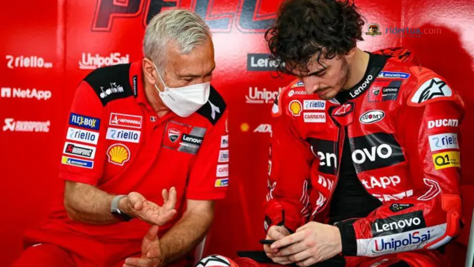 
					Manajer tim Ducati, Davide Tardozzi dan Bagnaia (ist)