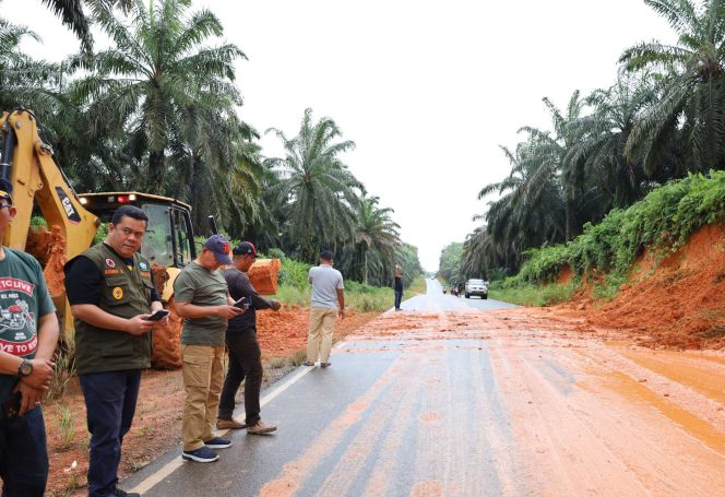 
					Sekda Bintan Ronny Kartika saat memantau jalan Lintas Timur