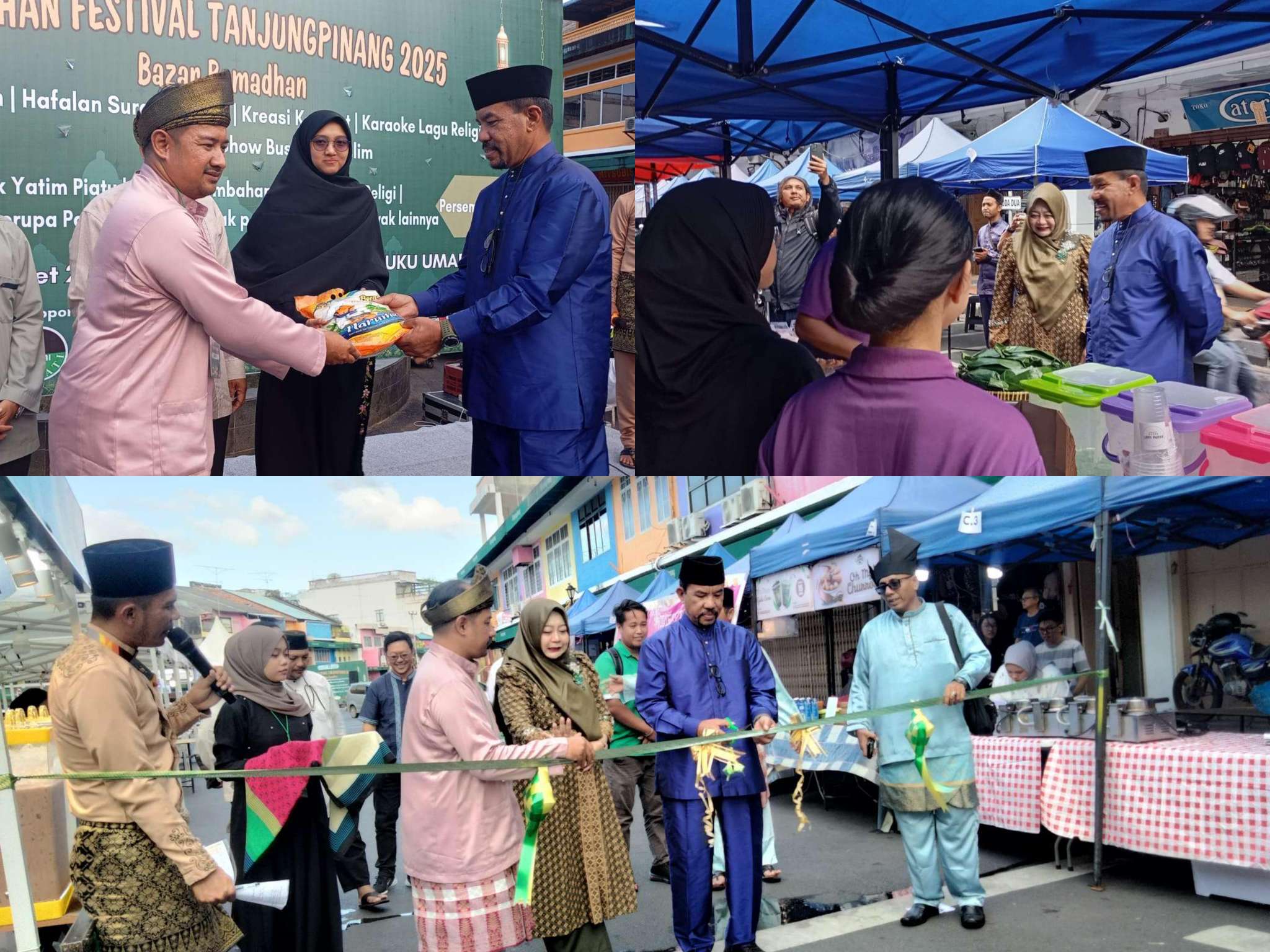 Festival Ramadhan Tanjungpinang 2025 resmi di buka oleh Kepala Dinas Pariwisata Provinsi Kepulauan Riau, Guntur Sakti, S.Sos, M.Si, di dampingi oleh Kepala Bidang Pengembangan Pemasaran Pariwisata, Afitri Susanti dan sejumlah pejabat lainnya di Jalan Merdeka Tanjungpinang, Senin (03/03/2025