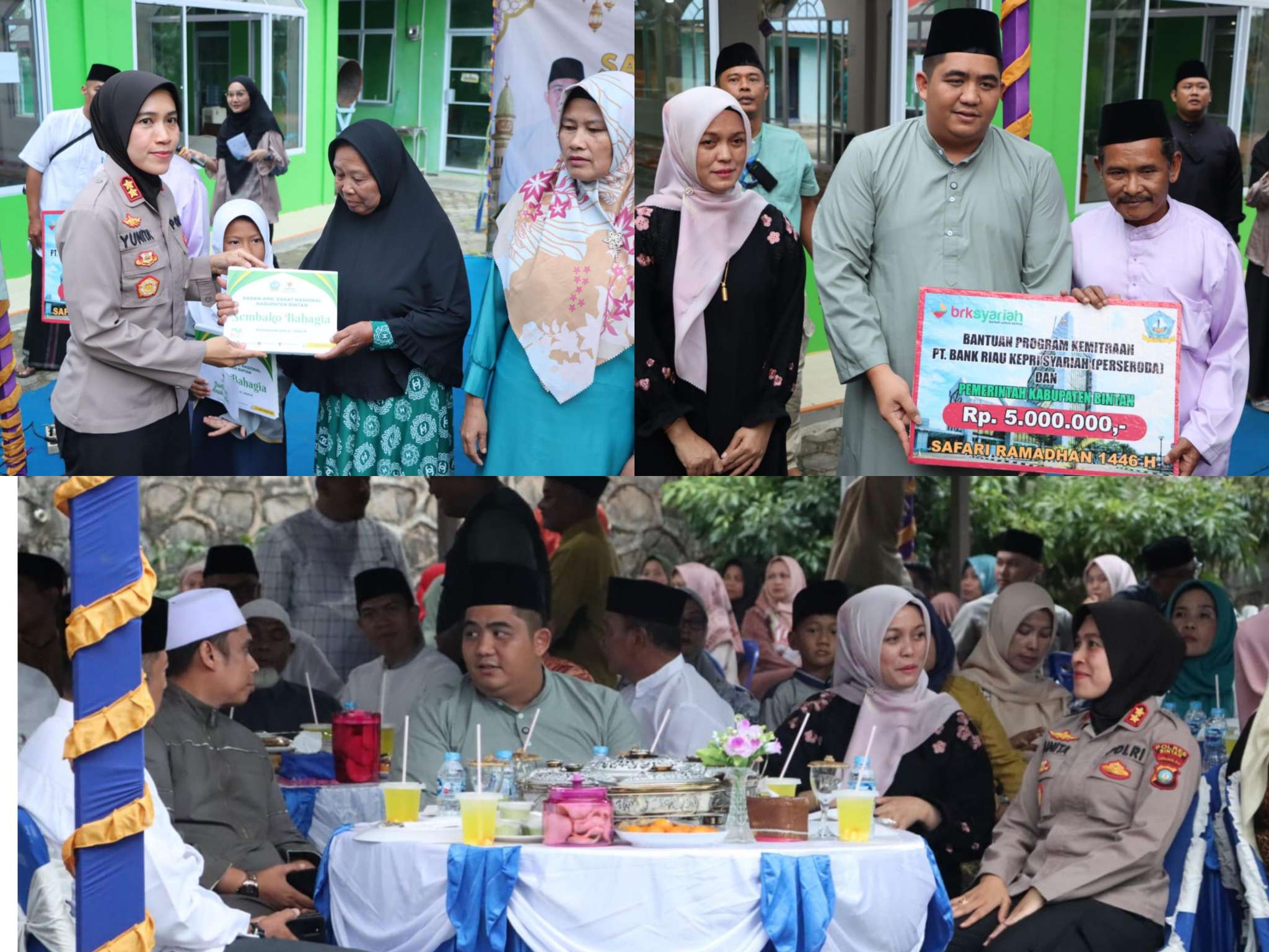 Rangkaian safari Ramadhan 1446 H Kapolres Bintan bersama Bupati dan FKPD.di Masjid Al-Kautsar Lome Desa Toapaya Utara Kecamatan Toapaya pada Sabtu (8/3/2025).