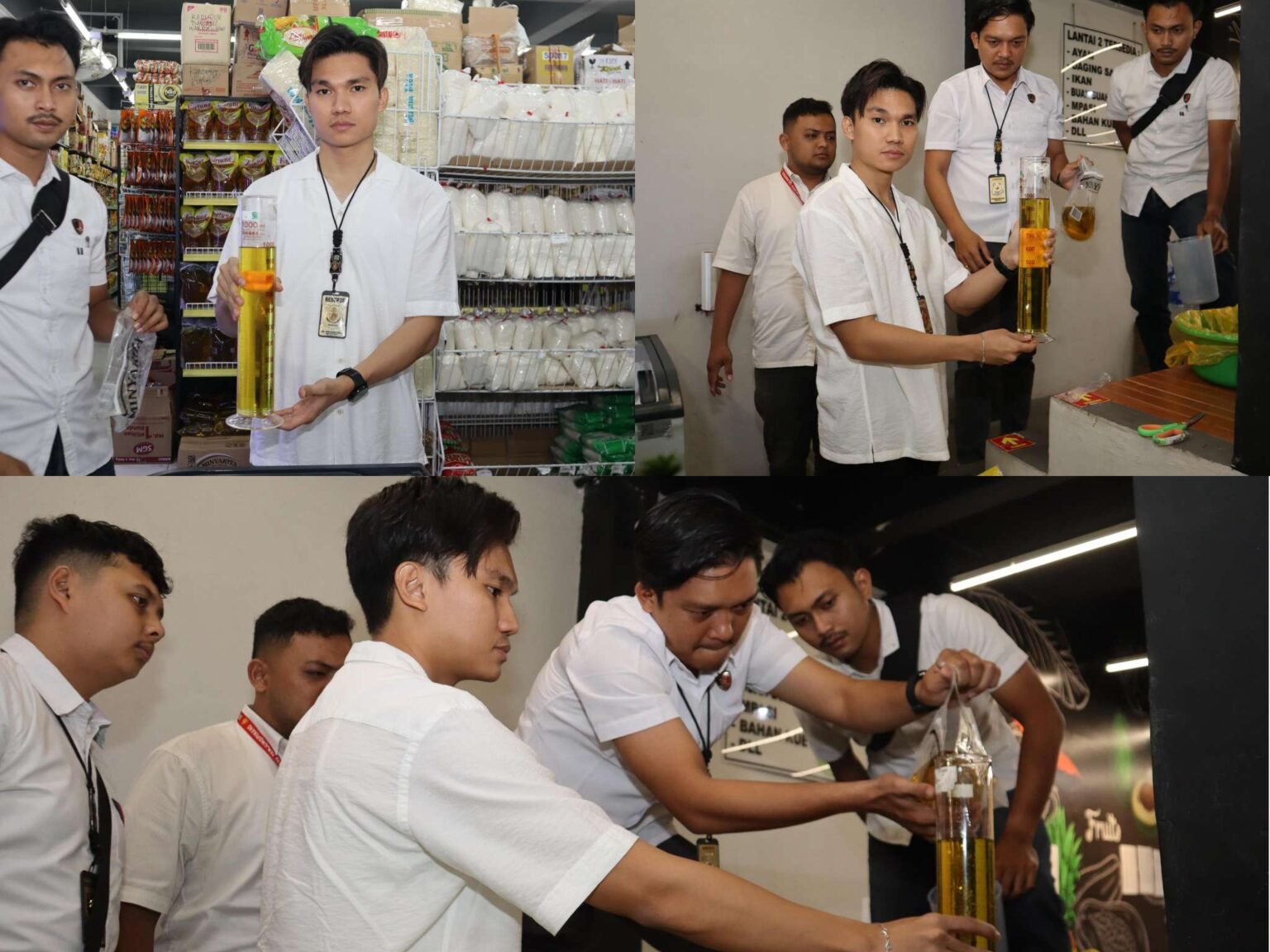 Tim Satgas Pangan Polresta Tanjungpinang meninjau beberapa toko, untuk mengatasi terjadinya peredaran minyak goreng dengan merk Minyakita oplosan maupun pengurangan takaran, Kamis (13/3/2025).