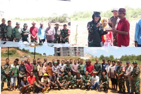 Kegiatan pembukaan lahan pertanian Kogabwilhan I dan Kelompok Tani Maju Mapan dan Harapan Jaya di Sei Unggar Dompak, Tanjungpinang (foto: humas Kogabwilhan I)