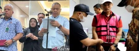 Direktur Penyidikan Jampidsus Abdul Qohar saat konferensi pers di Kejagung, terkait penangkapan Ketua Pengadilan Negeri Jakarta Selatan (PN Jaksel) Muhammad Arif Nuryanta (MAN), Sabtu (12/42025) malam. MAN ditangkap terkait suap kasus izin ekspor CPO.