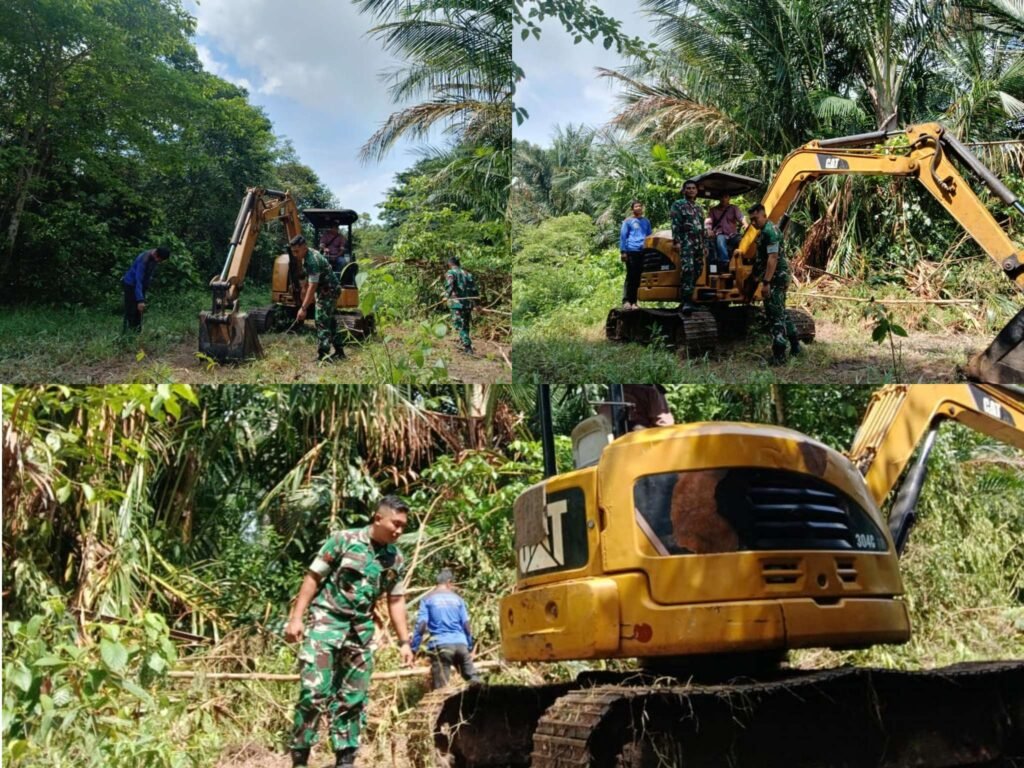 Kegiatan Pra - TNI TMMD ke-124 TA 2025, Satgas Kodim 0315/Tanjungpinang terus memaksimalkan pengerjaan sasaran fisik, utamanya pada pembukaan akses jalan sepanjang 3KM di Desa Panggak Laut, Kecamatan Daik, Kabupaten Lingga, Senin (28/4/2025).