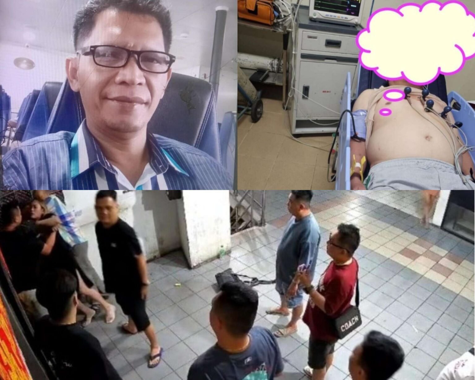 Jhon Asron Purba, S.H, pengacara. Korban saat dirawat di salah satu RSUD di Tanjungpinang. Kasus pengeroyokan di lift KTV Majestik Tanjungpinang. (Foto: Dok tangkapan layar rekaman CCTV