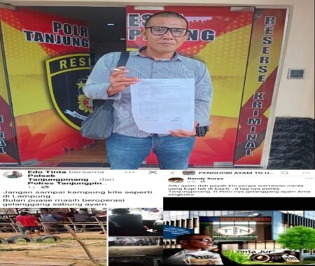 Pemilik Media Tinta Jurnalis News, sekaligus pria yang dikenal sebagai seorang wartawan di Tanjungpinang, Edo usai membuat laporan ke Satreskrim Polresta Tanjungpinang, Jumat (04/04/2025)