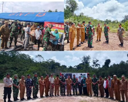 Bupati Lingga M. Nizar, S.Sos ketika menjadi Irup pada upacara pembukaan TMMD ke-124 Kodim 0315/Tanjungpinang Tahun 2025 di halaman Kantor Bupati Lingga, Kecamatan Daik, Kabupaten Lingga, Selasa (6/5/2025).