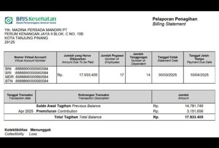 Bukti iuran BPJS Kesehatan PT MPM