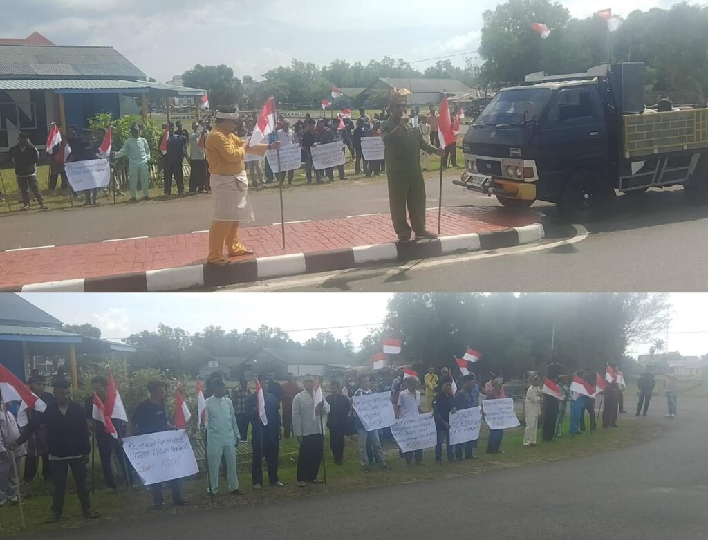 Aksi massa Barisan Melayu Bersatu di Kantor Syahbandar Dabo Singkep.