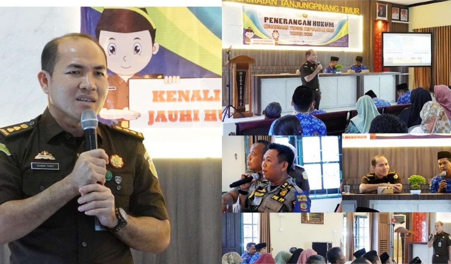 Kasi Penkum Kejati Kepri, Yusnar Yusuf saat memaparkan terkait dalam kegiatan BINMATKUM) di Kantor Kecamatan Tanjungpinang Timur dengan mengangkat tema tentang “Pencegahan dan Pemberantasan Tindak pidana Perdagangan Orang (TPPO),' Senin (02/06/2025).