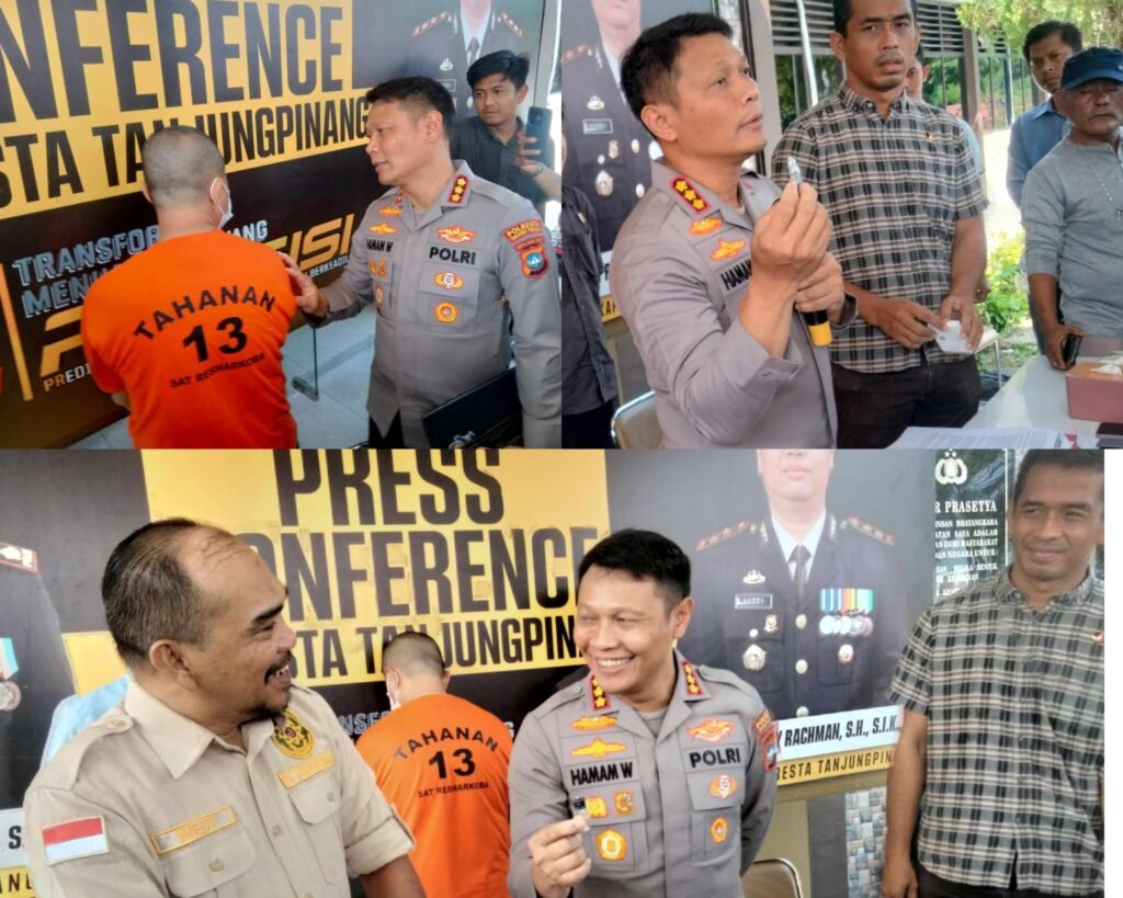 Kapolresta Tanjungpinang Kombes Pol Hamam saat press rilis didampingi Kasat Narkoba, AKP Lajun Siado Rio Sianturi, dan Hakim Pengadilan Negeri Tanjungpinang di Polres Tanjungpinang., Kamis (12/06/2025) ft/Asfanel