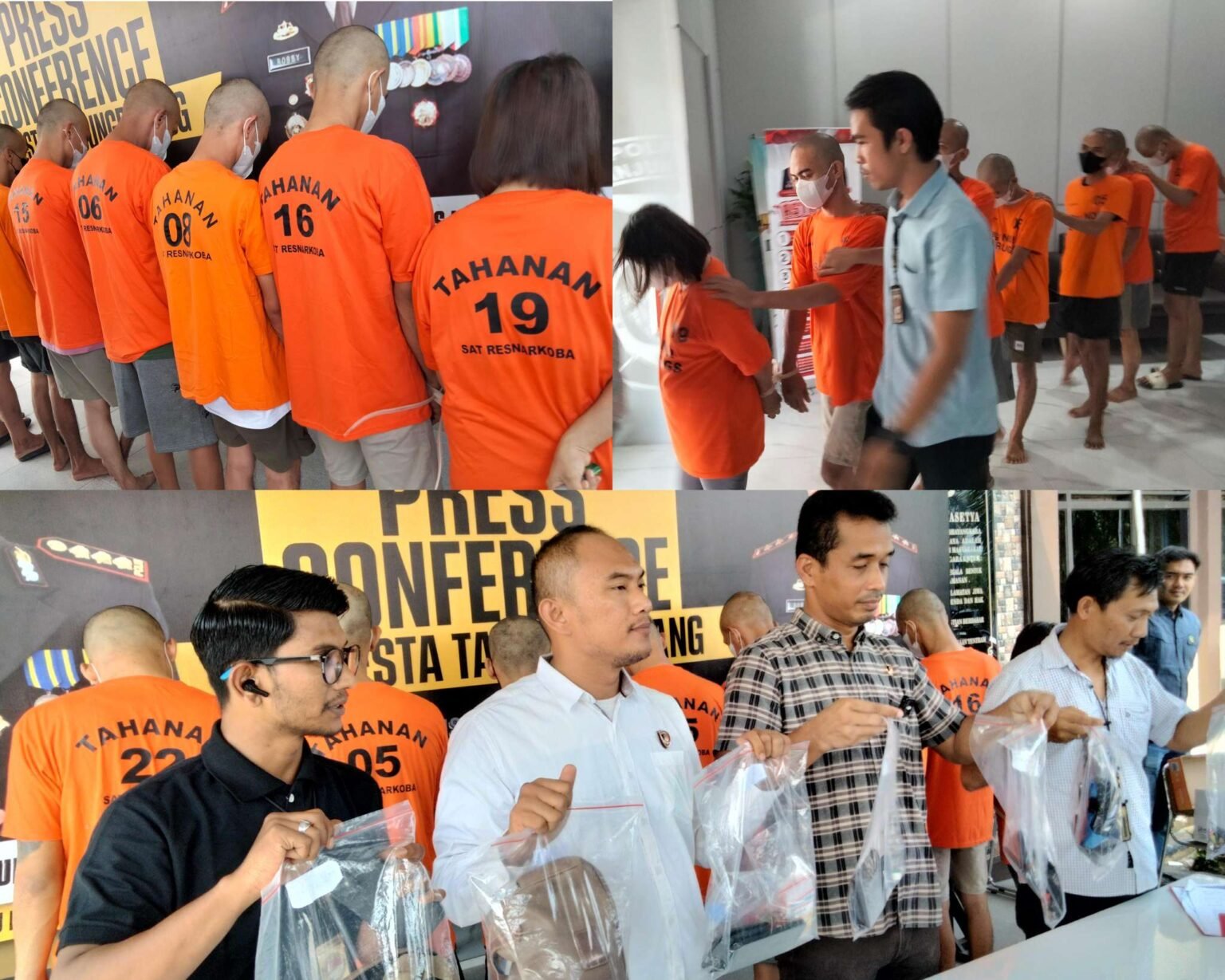 Satres Narkoba Polresta Tanjungpinang saat pres rilis penangkapan sebanyak 8 tersangka diduga terlibat dalam peredaran narkotika di Tanjungpinang, Kamis (12/06/2025) ft/Asfanel