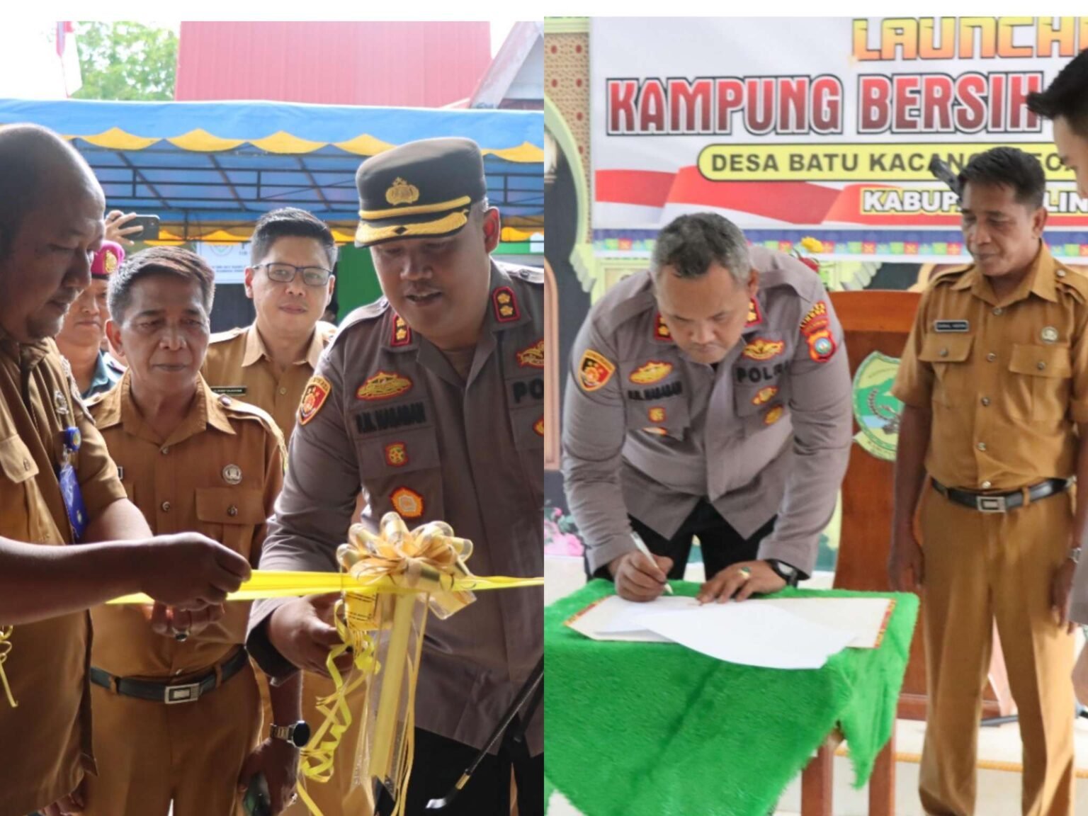 Ket Foto : Kapolres Lingga, AKBP saat launching Kampung Bebas Narkoba Desa Baku Kacang Kecamatan Singkep.