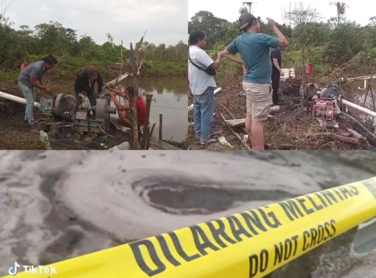 Tim Unit Tipiter Satreskrim Polres Bintan saat melakukan tindakan pengamanan atas dugaan aktivitas penambangan pasir ilegal di Kampung Tanjung Kapur, Kecamatan Toapaya, Kabupaten Bintan, Selasa (15/7/2025) sore. f:Screenshot rekaman video diterima media ini.