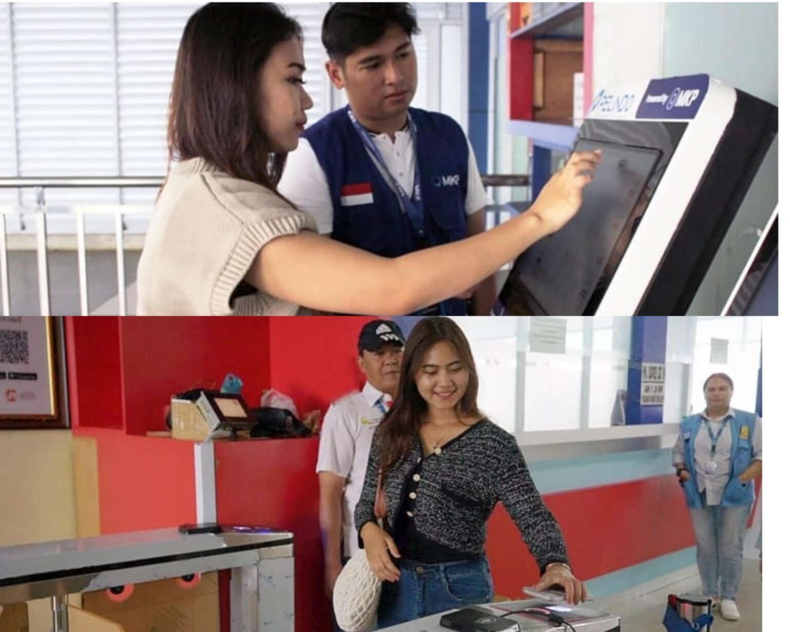 Salah seorang penumpang sedang membeli E-Ticketing kapal di pelabuhan, beberapa waktu lalu.