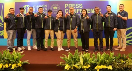 Sekda Bintan, Ronny Kartika saat mengikuti Press Conference Mandiri Bintan Marathon, Event, di Mandiri Club, Jakarta Selatan.