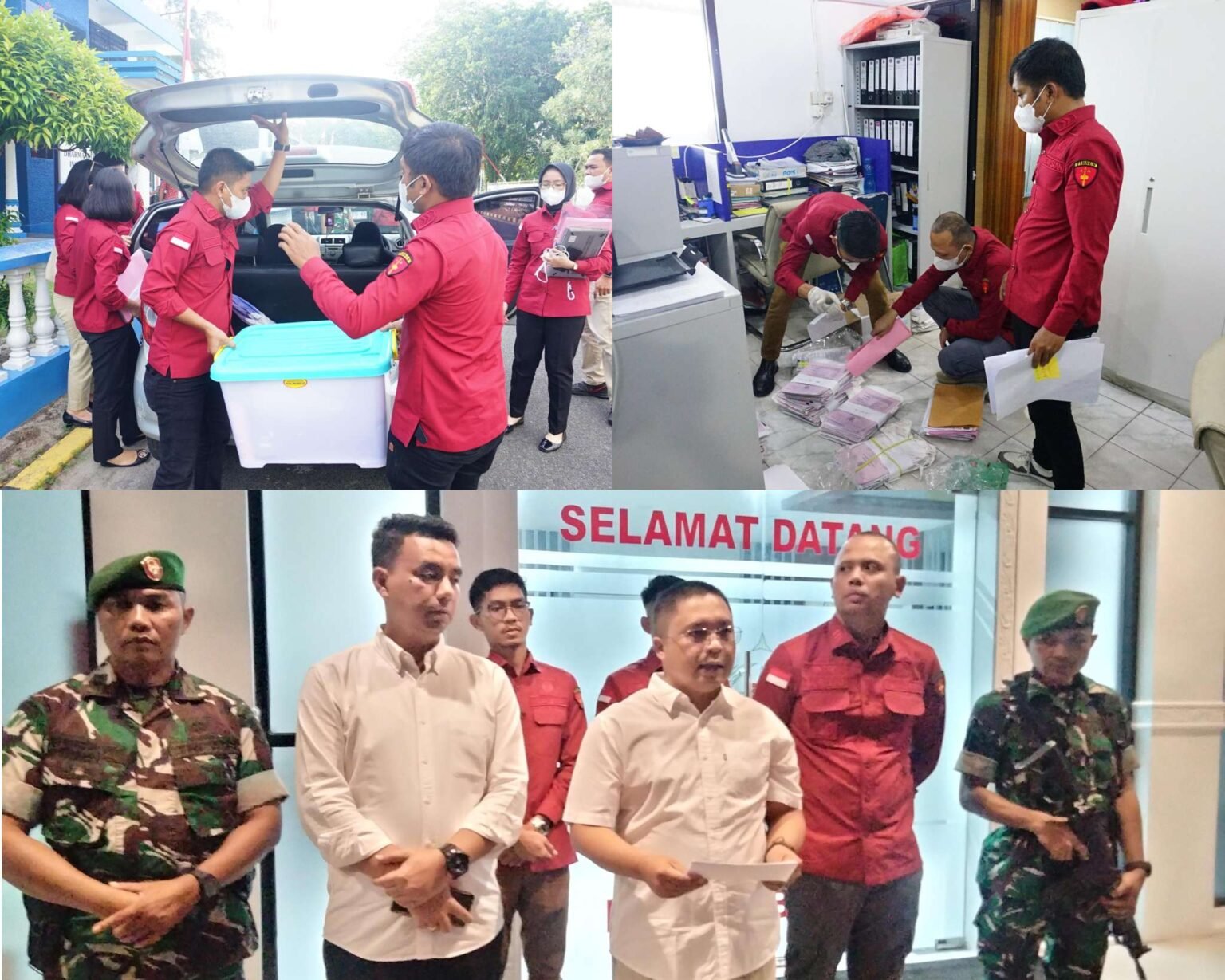 Kepala Kejaksaan Negeri Bintan, Rusmin SH MH saat konferensi pers. Kasi Pidsus dan Kasi Intel Kejari Bintan baru tiba di Kantor Kejari Bintan usai melakukan penggeledahan dari Kantor KSOP Tanjung Uban, Rabu (06/08/2025)
