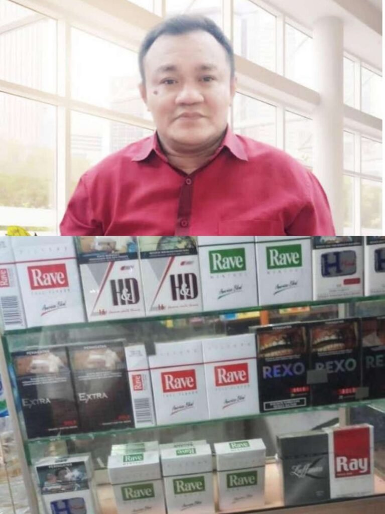 Koordinator Aliansi Geber Jusri Sabri. Berbagai merk rokok non cukai yang beredar bebas di pasaran