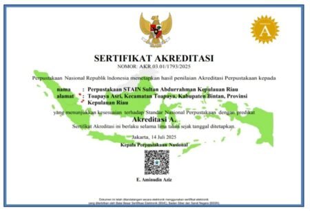 Perpustakaan STAIN SAR Kepri Raih Akreditasi A dari Perpustakaan Nasional RI