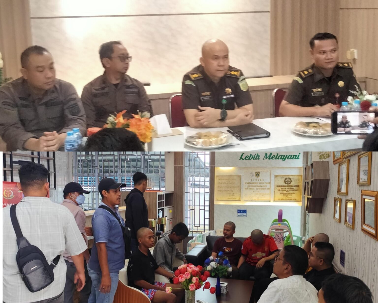 Kejari Tanjungpinang saat konferensi pers proses pelimpahan para tersangka mafia tanah saat menjalani proses tahap dua, Kamis (21/08/2025)