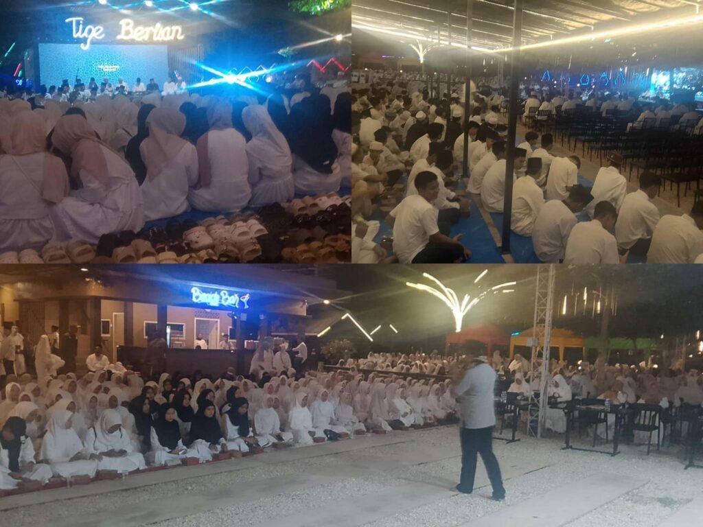 Ribuan santri dan masyarakat Dabo Singkep hadiri "Tiga Berlian Bersholawat di Pantai Tiga Berlian Dabo Singkep""