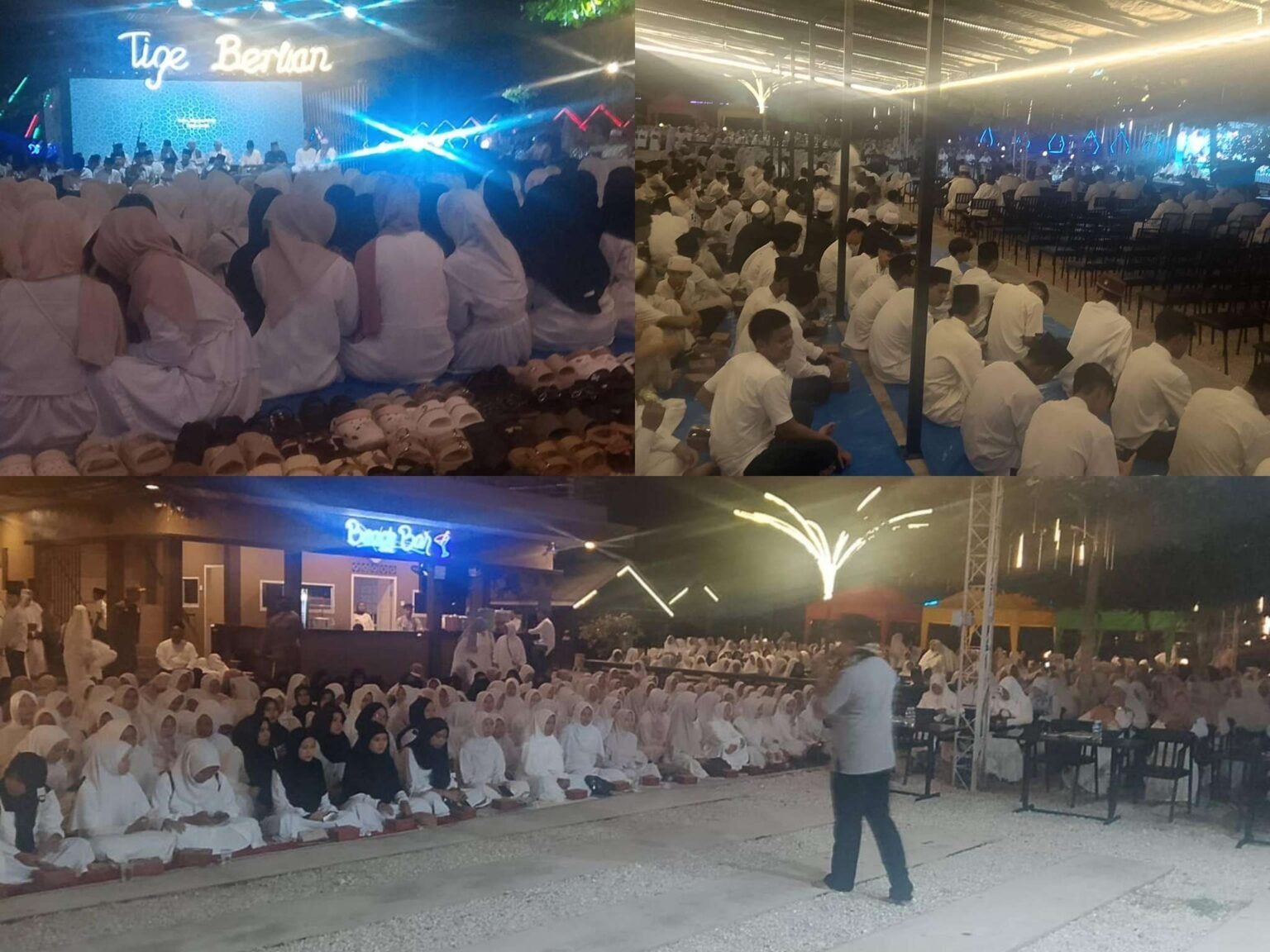 Ribuan santri dan masyarakat Dabo Singkep hadiri "Tiga Berlian Bersholawat di Pantai Tiga Berlian Dabo Singkep""