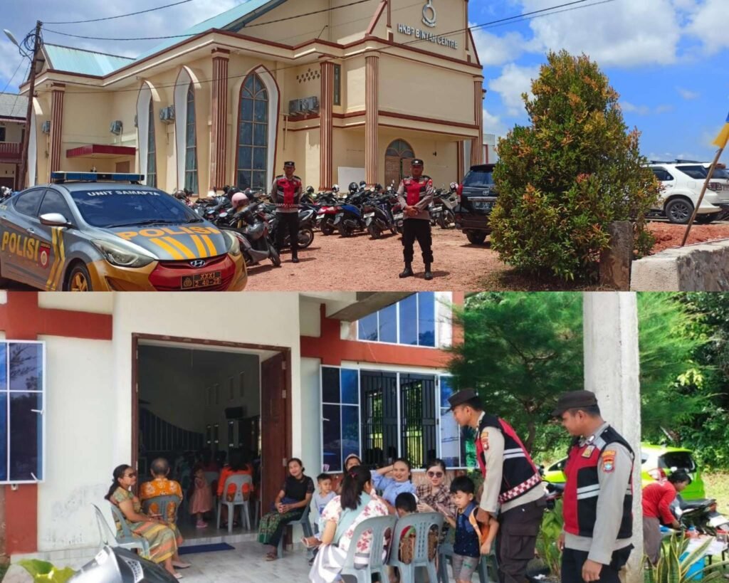 Polsek Tanjungpinang Timur Laksanakan Kegiatan Minggu Kasih sembari Pengamanan Tempat Ibadah Gereja