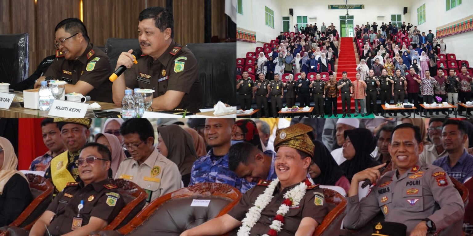 Kunjungi Kejari Bintan, Kajati Kepri Laksanakan Supervisi, Bakti Sosial dan Kuliah Umum di STAIN. Kajati Kepri, J. Devy Sudarso melaksanakan kunjungan kerja ke Kejari Bintan guna melakukan monitoring, evaluasi dan supervisi untuk memastikan pelaksanaan kinerja, tugas dan fungsi telah dilaksanakan optimal berorientasi pelayanan masyarakat dan penegakan hukum yang humanis berkeadilan, Kamis (18/09/2025).