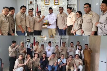 Ketua DPRD Kepri, Iman Sutiawan saat menerima kunjungan dan silaturahmi dari rombongan PWI Provinsi Kepulauan Riau (Kepri) di kantor DPRD Kepri di Dompak, Kota Tanjungpinang, Senin (20/10/2025).