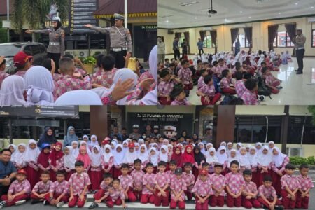 Satlantas Polresta Tanjungpinang Berikan Edukasi Tertib Berlalu Lintas Murid SDIT As-Sakinah