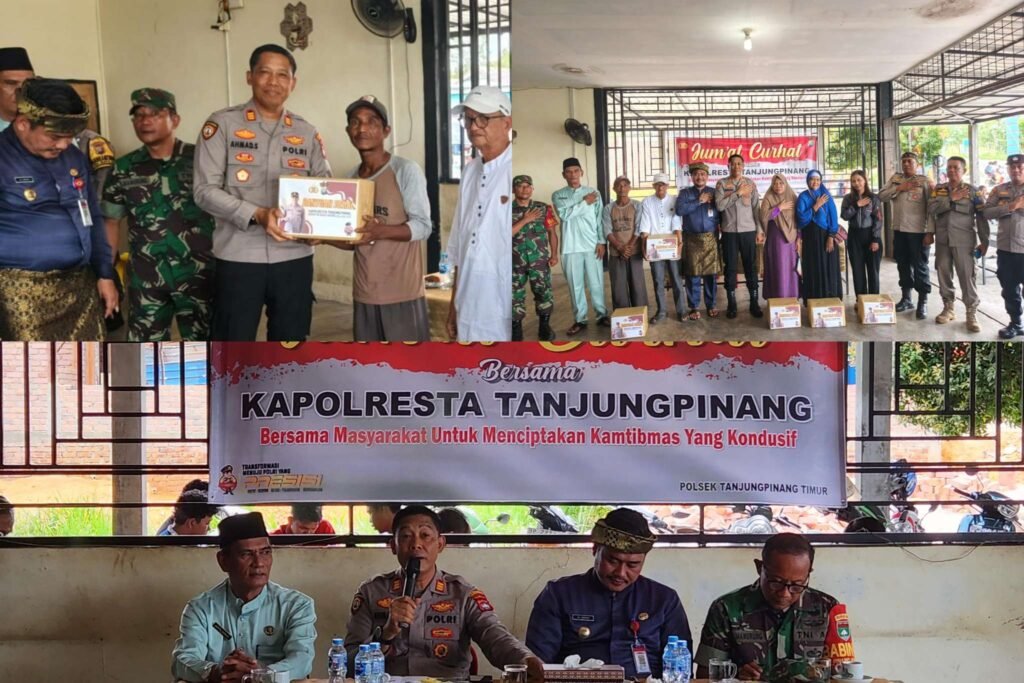 Kegiatan Jumat Curhat Polsek Tanjungpinag Timur bersama warga Perumahan Alam Tirta Lestari Jalan Ganet RT 001 RW 011 Kelurahan Pinang kencana Kecamatan Tanjungpinang Timur, Jum'at (24/10/2025).