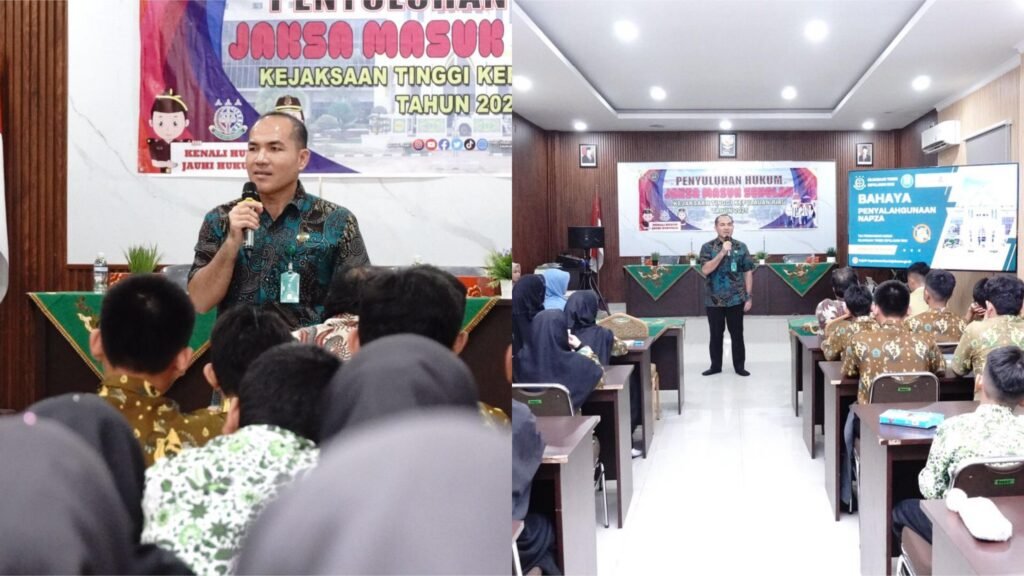 Kasi Penerangan Hukum Yusnar Yusuf saat kegiatan Jaksa Masuk Sekolah di Madrasah Tsanawiyah Negeri 1 Batam, Kamis (02/10/2025).