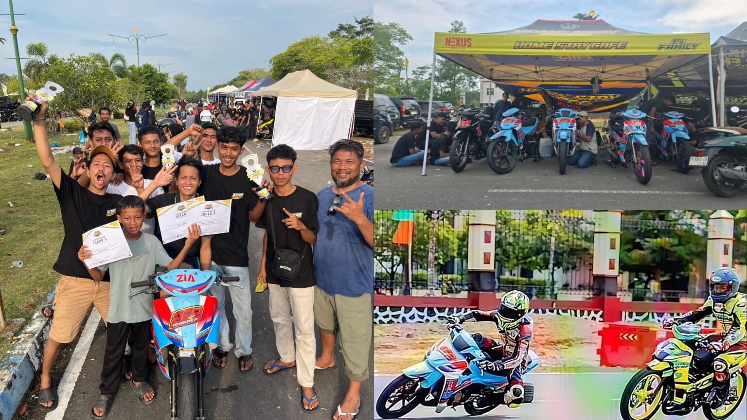 Tim Homestay Racing yang berada di bawah asuhan Dhenok berhasil menunjukkan performa gemilang pada ajang roadrace terbaru