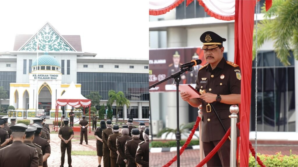 Kajati Kepri, J. Devy Sudarso, saat menjadi Inspektur Upacara Peringatan Hari Sumpah Pemuda Ke-97 Tahun 2025 di lapangan Kantor Kejaksaan Tinggi Kepulauan Riau, Selasa (28/10/2025).