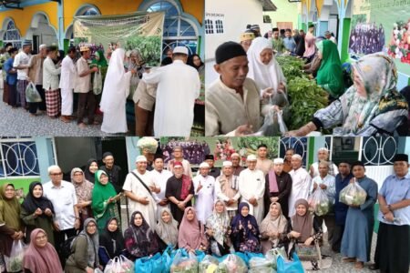 Kekerabatan Haji Tanjungpinang 2024 Berbagi Sedekah Aneka Sayuran Segar ke Ratusan Jamaah Masjid Raudhatul Mushallin