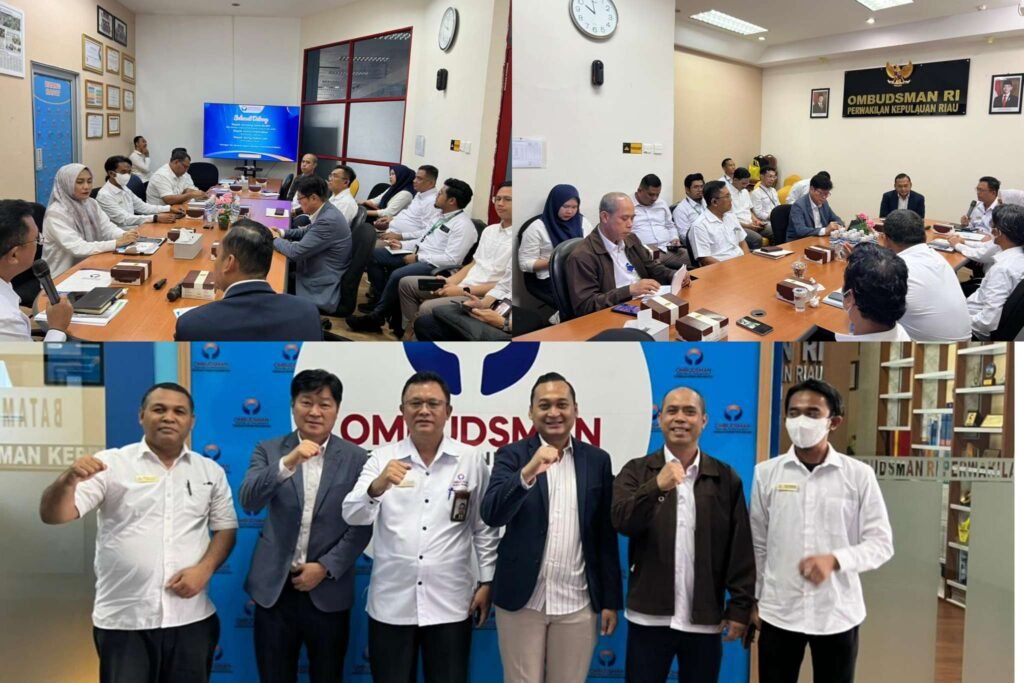 Ombudsman RI Provinsi Kepri saat menerima kunjungan PJS Direktur Utama yang merangkap PJS Direktur Hukum dan SDM PT Bandara Internasional Batam (BIB), Annang Setia Budhi beserta sejumlah Direksi dan jajaran di Kantor Perwakilan Ombudsman RI Provinsi Kepri Senin (24/11/2025).