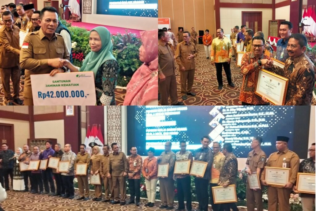 Kegiatan penganuragahan Paritrana Award 2025 BPJS Ketenagakerjaan berlangsung di Aula Kantor Gubernur Kepri, Dompak, Tanjungpinang, Senin (03/11/2025).