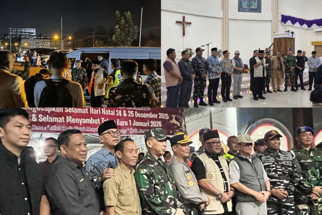 Dandim 0315/Tanjungpinang Kolonel Inf Abdul Hamid bersama FKPD) Kota Tanjungpinang melaksanakan kunjungan ibadah Natal 2025 ke sejumlah gereja di wilayah Kota Tanjungpinang, Rabu (24/12/2025).