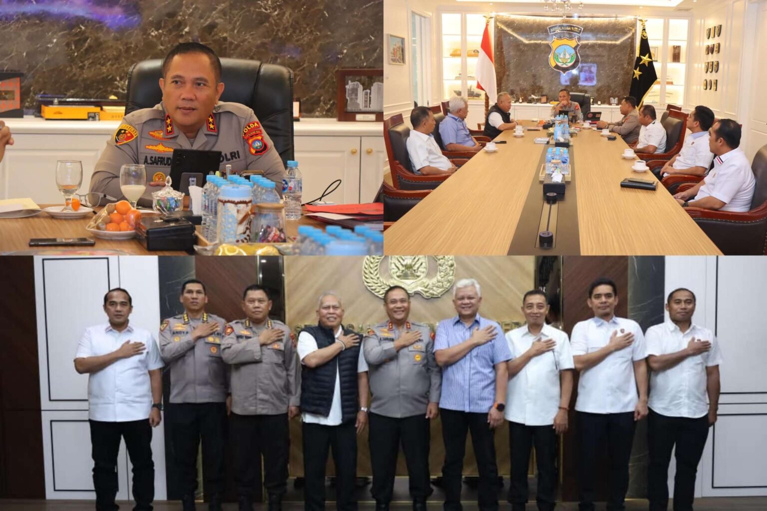 Kapolda Kepri Irjen Pol Asep Safrudin saat menerima kunjungan silaturahmi Pergerakan Advokat Tribrata Indonesia (PATI) yang berlangsung di Ruang Kerja Kapolda Kepri, Rabu (21/01/2026).