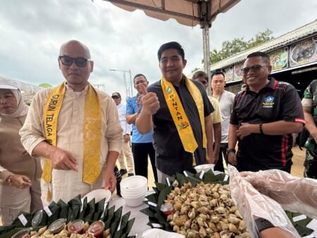 Bupati Bintan Roby Kurniawan saat meninjau festival pesta Gonggong