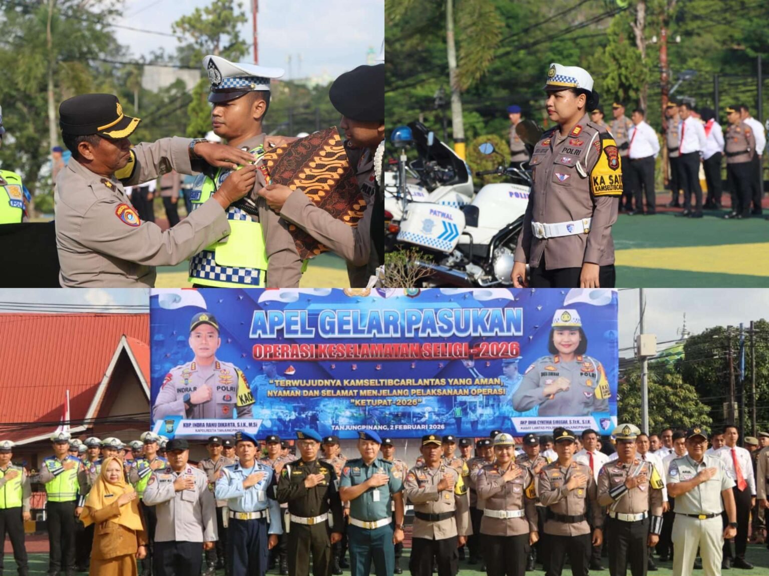 Apel Keselamatan Seligi 2026, Polresta Tanjungpinang Siap Tekan Angka Kecelakaan Lalulintas Polresta Tanjungpinang melaksanakan Apel Gelar Pasukan Operasi Keselamatan Seligi 2026 di halaman Mapolresta Tanjungpinang, Senin pagi, 2 Februari 2026.