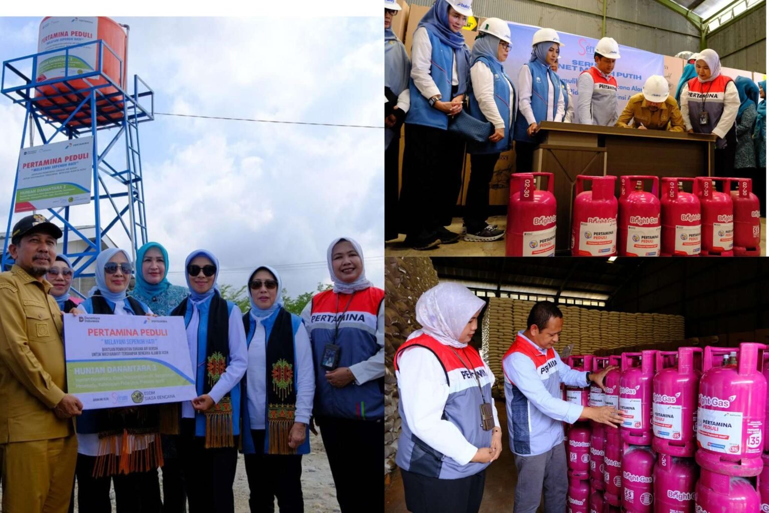 Pertamina dan SERUNI Serahkan Bantuan Sarana Air Bersih, Termasuk 1.577 Tabung Bright Gas bagi Warga Terdampak Bencana di Kabupaten Pidie Jaya