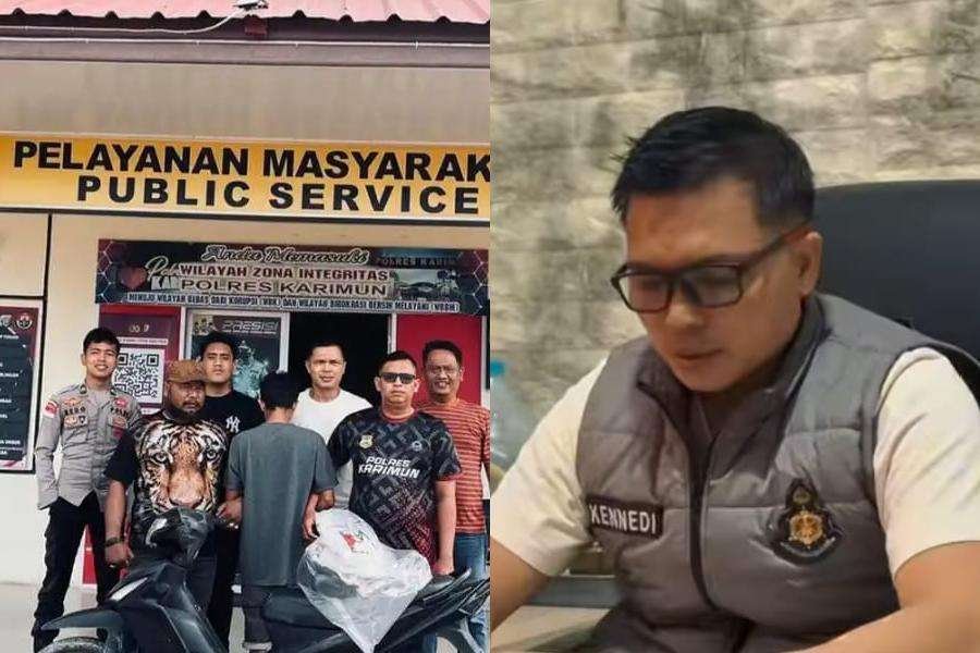 Residivis Pembobol ATM Kembali Diringkus Polisi Usai Terlibat Curanmor di Karimun Kanit Reskrim Polsek Tebing, Ipda Om Kenedy, terkait penangkapan residivis pembobol ATM usai terlibat kasus Curanmor Sabtu (21/02/2026).