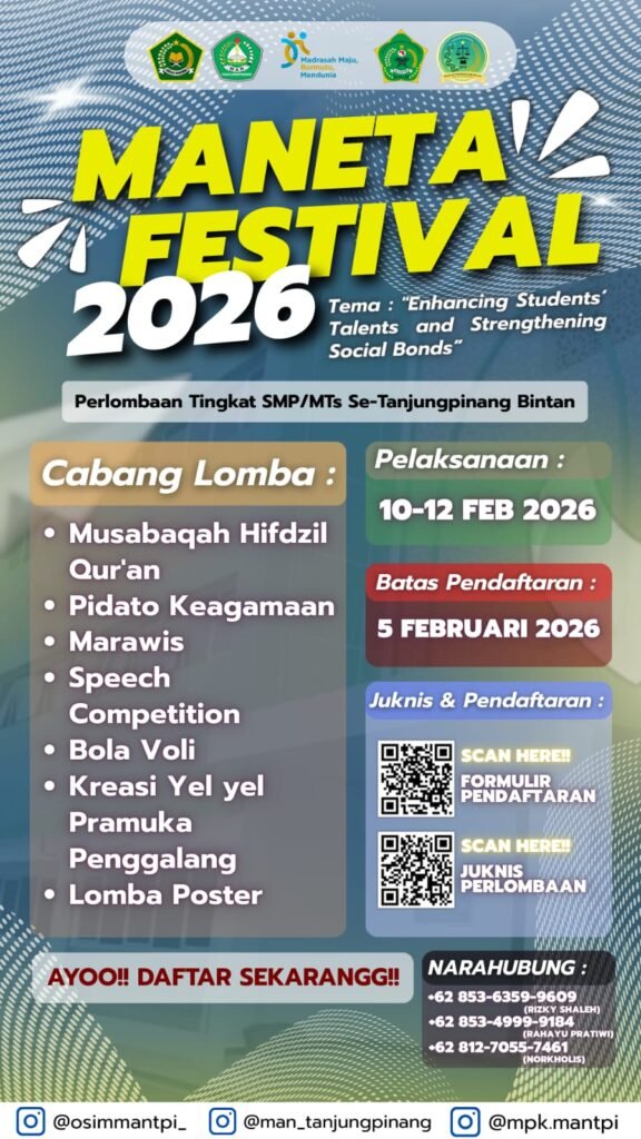 Gebrakan Baru, Maneta Festival 2026 Hadir Perdana Wadahi Bakat Siswa se-Tanjungpinang Bintan