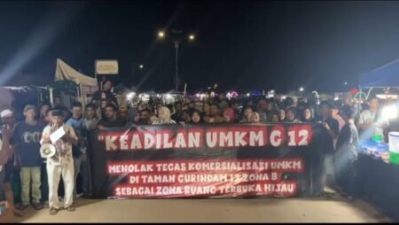 Sedikitnya 250 pelaku Usaha Mikro Kecil dan Menengah (UMKM), taman Gurindam 12 Tanjungpinang, Provinsi Kepulauan Riau (Kepri) menggelar aksi protes kepada pemerintah daerah dan instansi terkait, pada Selasa malam (24/02/2026).