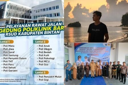 - Bupati Bintan Roby Kurniawan dan Wabup Bintan Deby Maryanti, OPD dan Forkopimda usai peresmian Gedung Poliklinik Rawat Jalan - Tokoh Pemuda Bintan Sandy Krismulyadi - Gedung Poliklinik Rawat Jalan