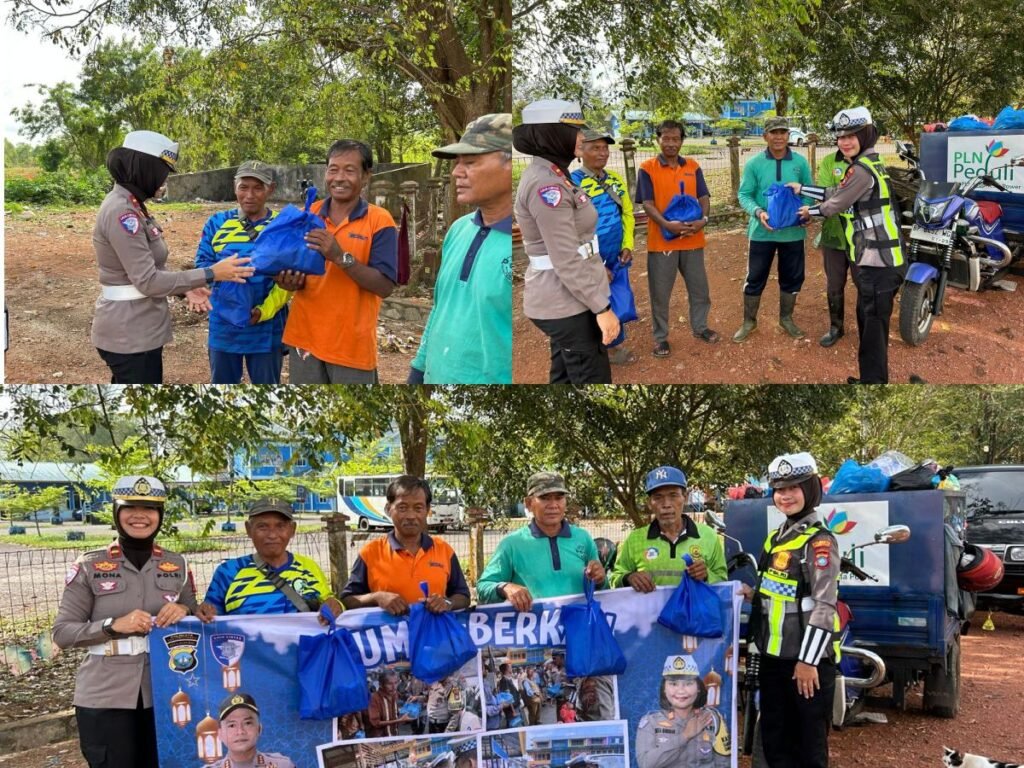 Jum'at Berkah, Sat Lantas Polresta Tanjungpinang Bagikan Bansos ke Petugas Kebersihan